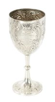 A LATE VICTORIAN SILVER GOBLET