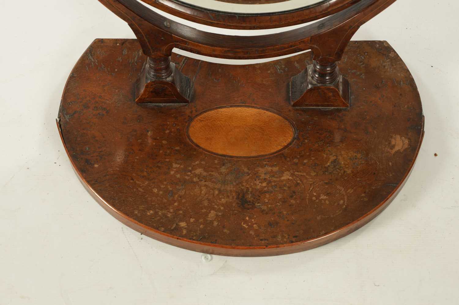 A 19TH CENTURY OVAL POLLARD OAK TABLE MIRROR - Image 3 of 4