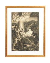 AFTER CORREGGIO A 19TH CENTURY ENGLISH SCHOOL PENCIL AND CHARCOAL WASH OF 'THE HOLY NIGHT'
