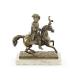 A 19TH CENTURY FRENCH BRONZE SCULPTURE OF FRANCOIS I ON HORSEBACK