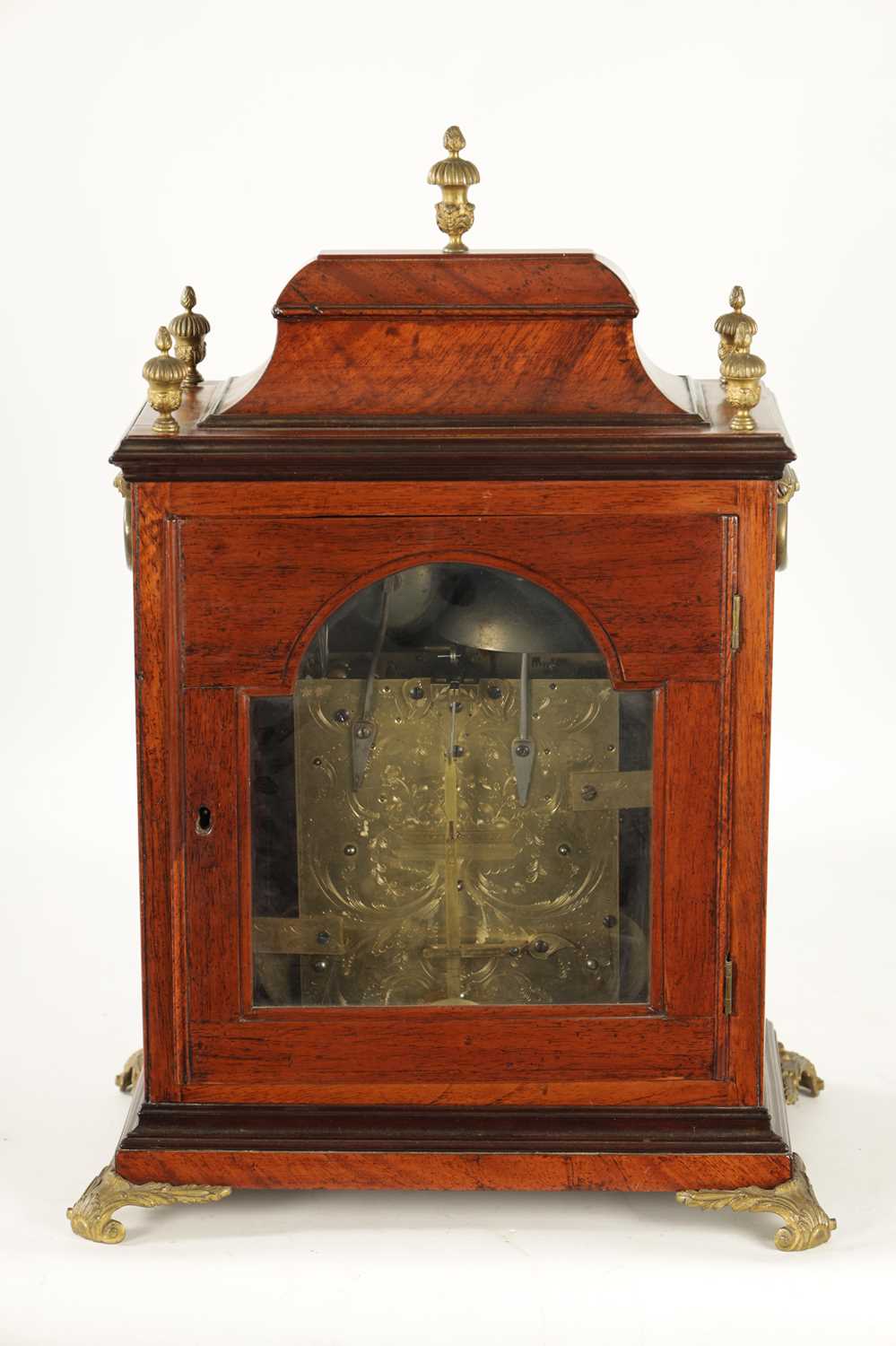 CHARLES HOWSE, LONDON. A GEORGE III MAHOGANY THREE TRAIN VERGE QUARTER STRIKING BRACKET CLOCK - Image 7 of 10