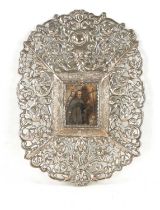 AN EARLY 18TH CENTURY SOUTH AMERICAN SILVER FRAME