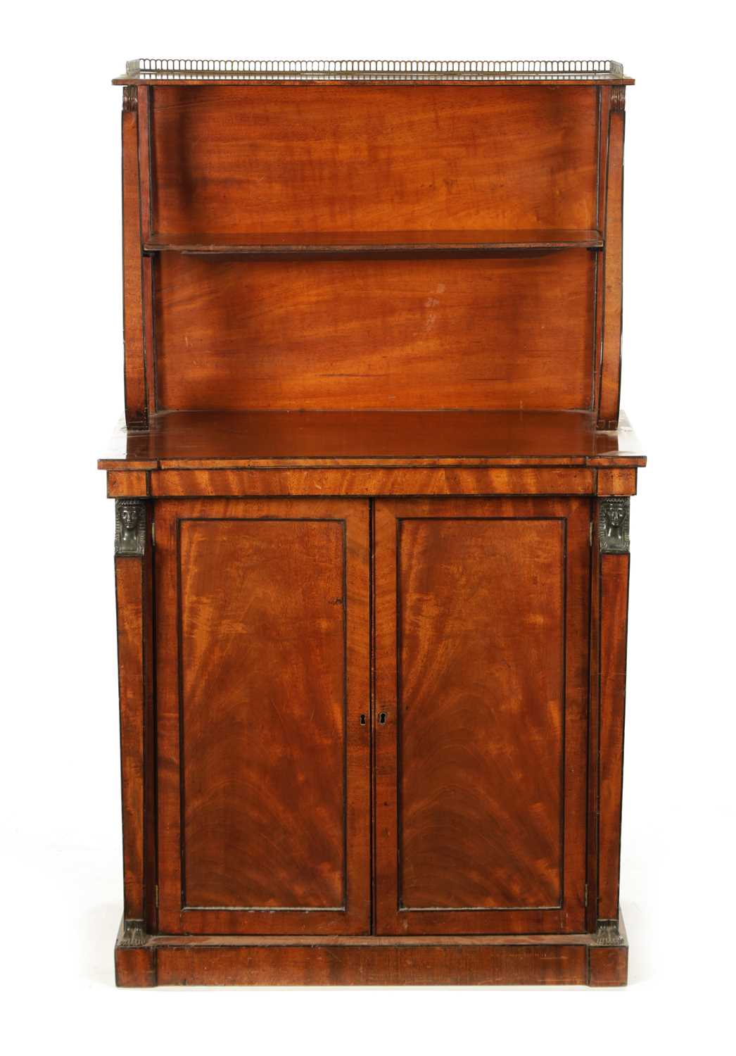 A REGENCY EGYPTIAN REVIVAL MAHOGANY CHIFFONIER OF SMALL SIZE