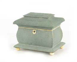 AN ENGLISH SHAGREEN TEA CADDY