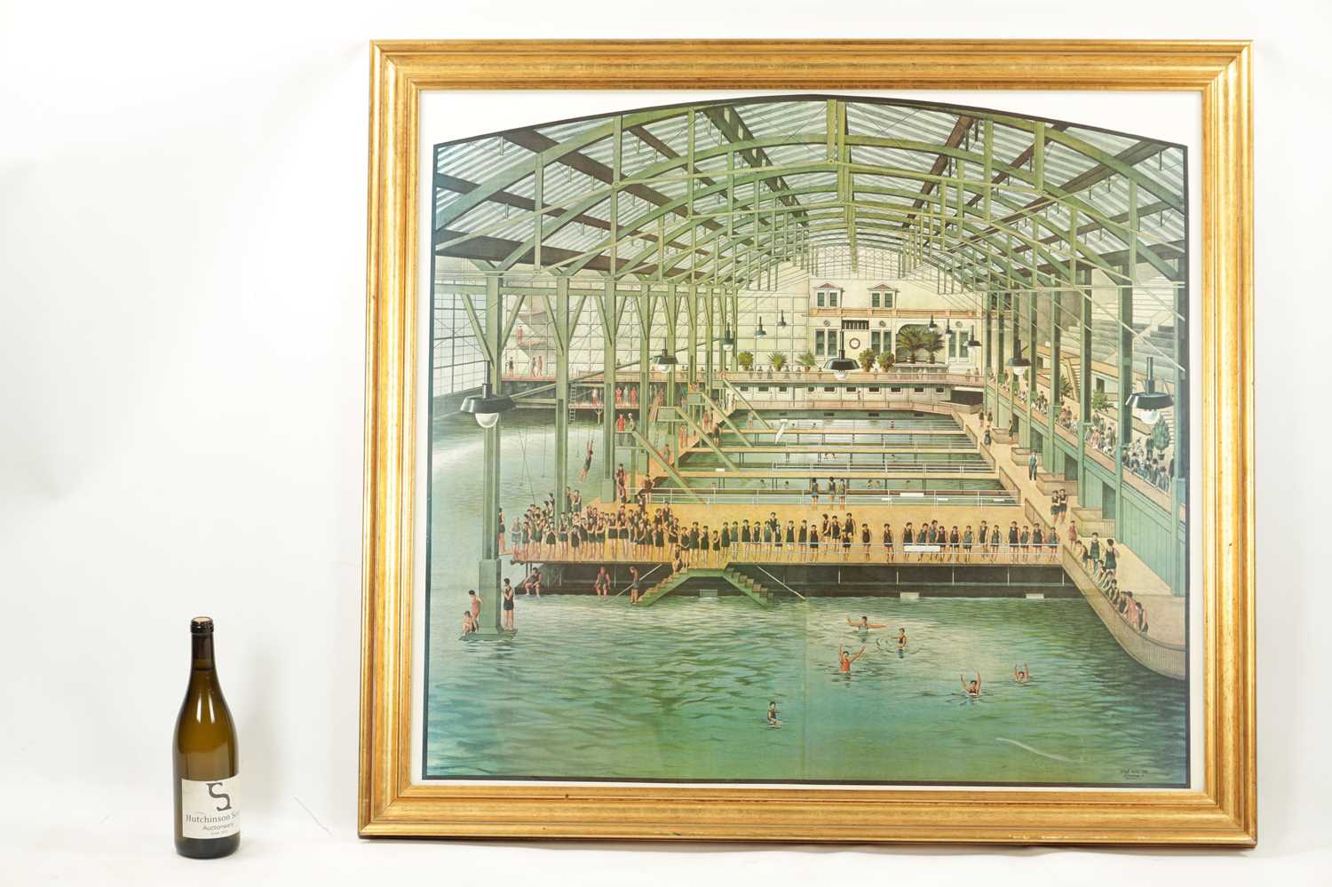 AFTER MARILYN JANECK BLAISDEIL (1928-2016) A LARGE FRAMED COLOURED PRINT OF A SAN FRANCISCO SWIMMING - Image 7 of 8