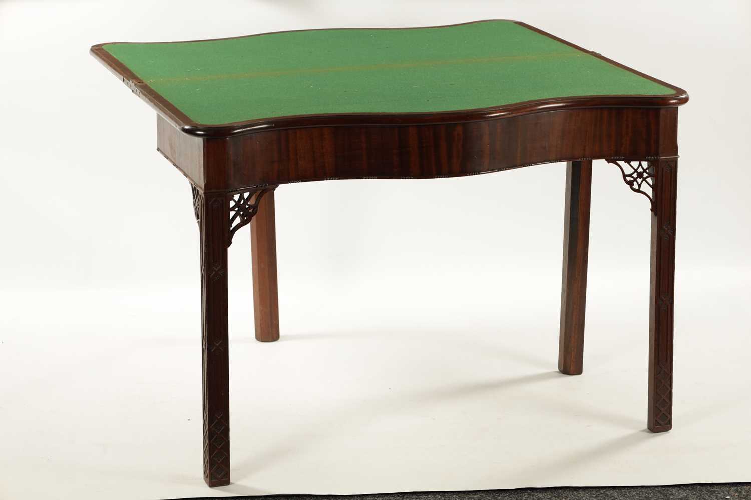 A FINE OVERSIZED GEROGE III SERPENTINE MAHOGANY TEA-TABLE IN THE MANNER OF THOMAS CHIPPENDALE - Image 7 of 8