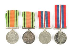 TWO BRITISH WAR MEDALS 1939-45 AND TWO DEFENCE MEDALS