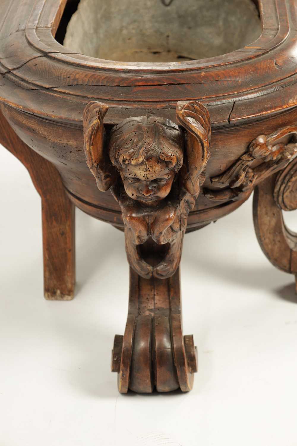 A 19TH-CENTURY CARVED FRUITWOOD ITALIAN OPEN CELLARETTE - Image 6 of 11