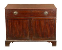 A GEORGE III MAHOGANY GENTLEMAN’S LIBRARY CHEST WITH SECRETAIRE DRAWER