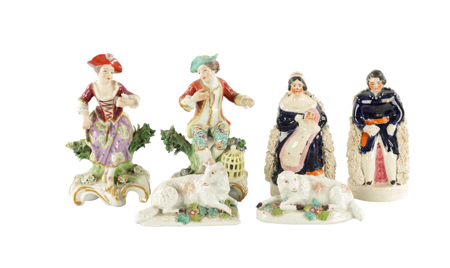A COLLECTION OF 19TH CENTURY POTTERY FIGURES