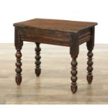 A LATE 17TH CENTURY AND LATER OAK STOOL