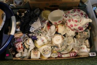 Box of assorted Ceramics inc. Coalport Flamenco dancer, Dame Laura Knight Mug etc