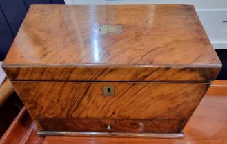 Victorian Walnut Stationery Box Made by Partridge & Cozens, London. A Victorian walnut letter box,