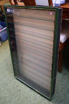 Glazed Wall mounting Collectors cabinet of 11 Shelves 87 x 55cm