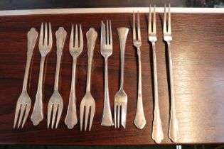 Silver & White Metal Bernoof A.Krupp Set of Pastry Forks