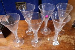 Set of 6 Good quality Wine glasses with Air Twist stems