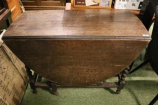 1920s Oak Barley twist Gateleg table