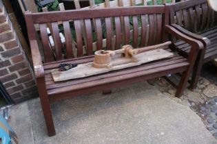 Wooden Garden Bench with curved back and slatted seat