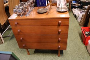 Mid Century Teak 4 Drawer chest of drawers