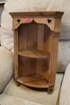 Small 20thC Pine Wall corner shelf unit