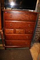 Stag chest of Seven drawers with metal drop handles