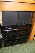 Vintage Sansui Stereo system of of 4 stacking units and a Pair of Sony Stacking speakers