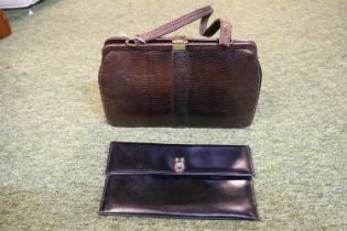 Mappin & Webb Faux snakeskin Handbag and a MacLaren Norwich made clutch bag