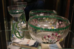 Portmeirion Botanic Garden Glass Hyacinth vase and large fruit bowl