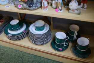 TTC by Topchoice green mottled banded part dinner service