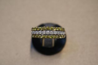 Good Quality 9ct Gold Diamond set ring of 3 bands Size T. 2.55g total weight