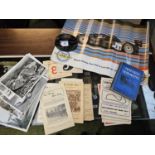 Quantity of Vintage Motorcycle memorabilia, photos, Car Ashtray, Book and 2 Lola Racing Posters.