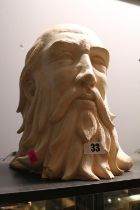 Pottery full size bust of a Bearded man 30cm in Height