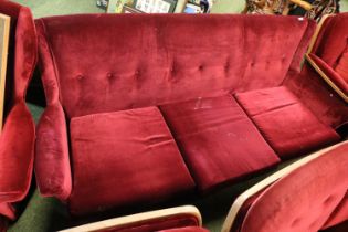 G Plan Blofeld Style Mid Century Wingback sofa with armchair