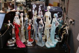 Collection of House of Erte and other Art Deco Stylised figures (19)