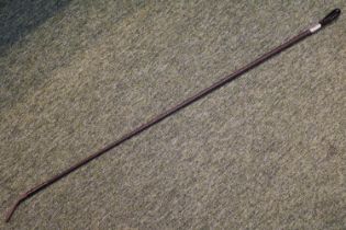 20thC Silver Collarded Kenneth James Jack riding crop of woven design 105cm in Length with bovine