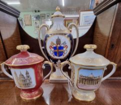 Three Spode Limited Edition Commemorative Vases; Charles & Diana Wedding Spode Limited Edition The
