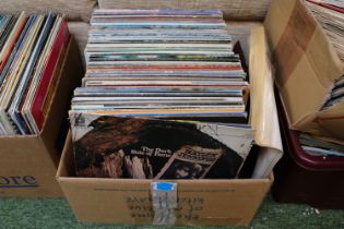 Box of assorted Vinyl Records to include Johnny Mathis, Fergie etc