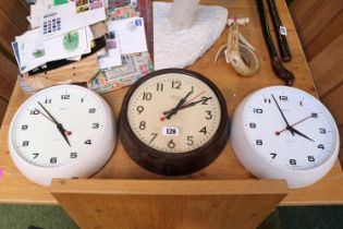 Vintage Smiths Sectric numeral clock and 3 later Smiths wall clocks