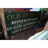 Vintage 'Old Bull Inn' Green Pub sign