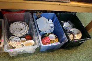 3 Boxes of assorted Ceramic's to include Devon Fielding's, Wedgwood, Booths etc