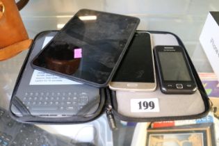 Kindle, 2 Mobile Phones and a Tablet