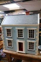 Dolls House and assorted dolls Furniture and another Regency style Dolls House