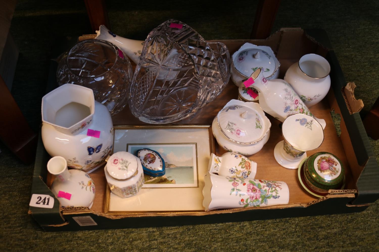 Collection of assorted Aynsley and other Ceramics and glassware