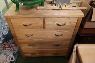 Modern Pine Chest of 2 over 3 drawers