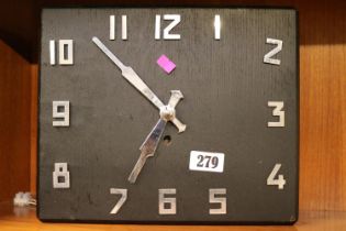 Art Deco Electric wall clock with Chrome numeral dial
