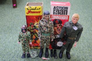 Combat Johnnie HCI/8662, Action Man Commander boxed and a Blue Box Figure