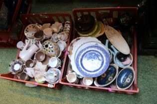 2 Boxes of Pottery and ceramics inc. Poole Tea set, Colclough Tea set etc