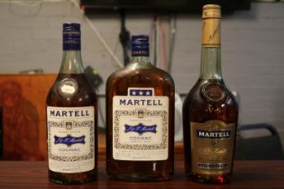 3 Bottles of Martell Cognac Brandy 70cl