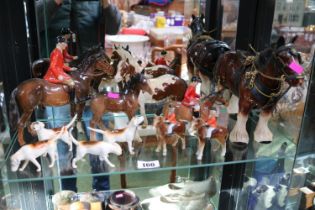 Beswick Fox Hunting Horse & a collection of Beswick & other Horses