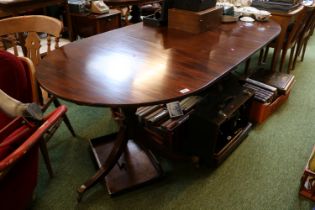 Good quality Reproduction Regency Style table with single leaf, brass supports over splayed legs
